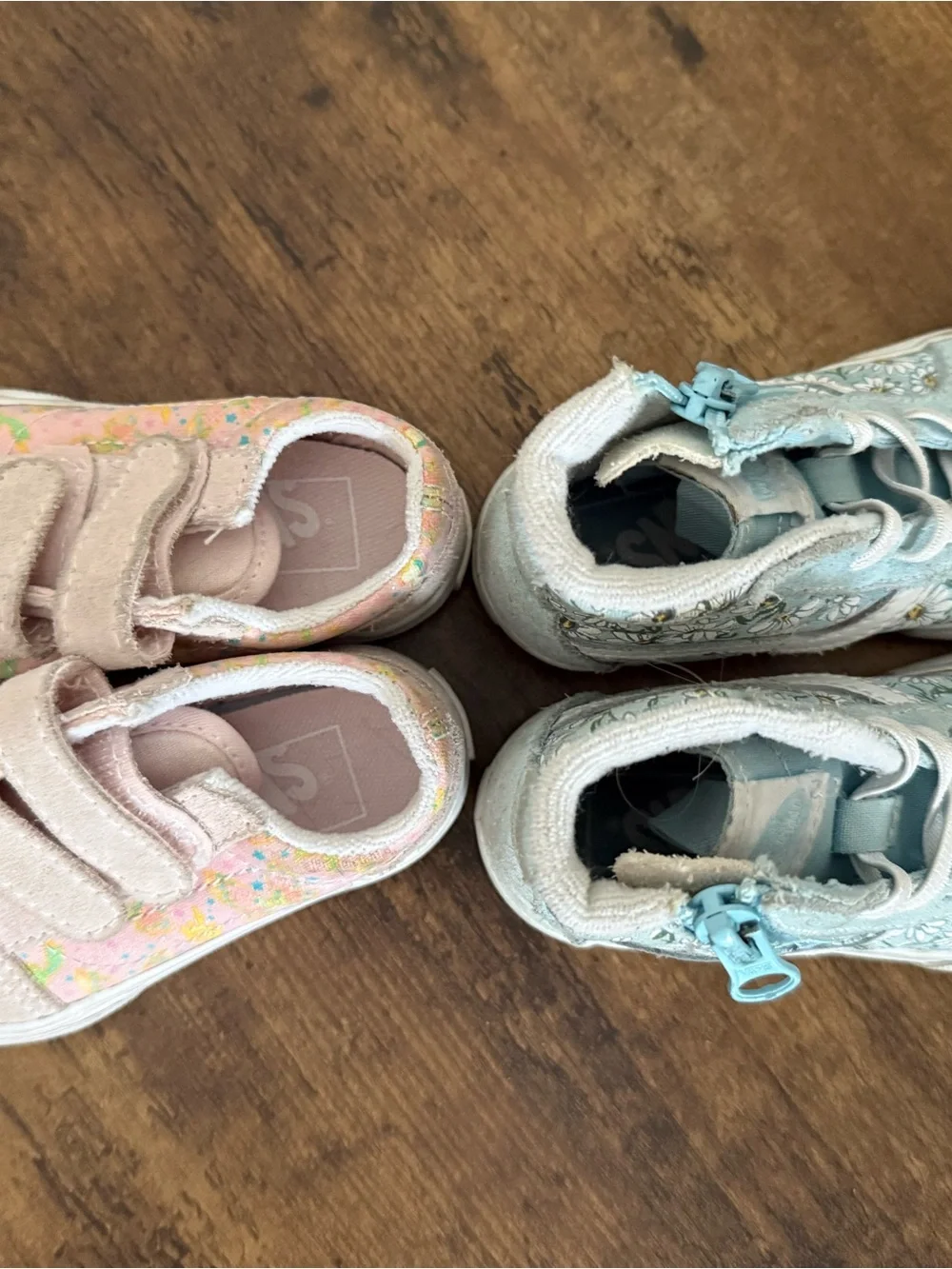 Vans Toddler Shoes - Pink Old Skool V Size 4 & Blue Sk8-Hi Zip Size 6